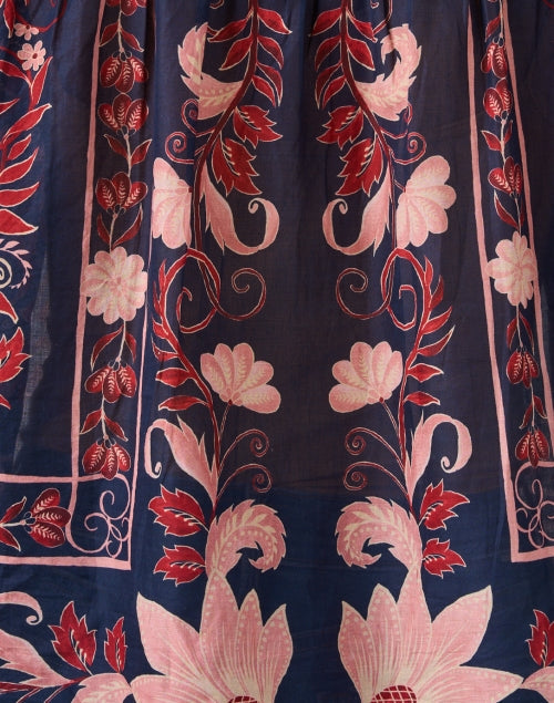 Navy and Pink Cotton Blouse