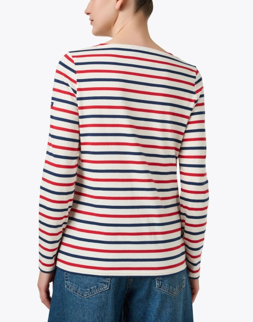 Minquidame Navy and Red Striped Cotton Top