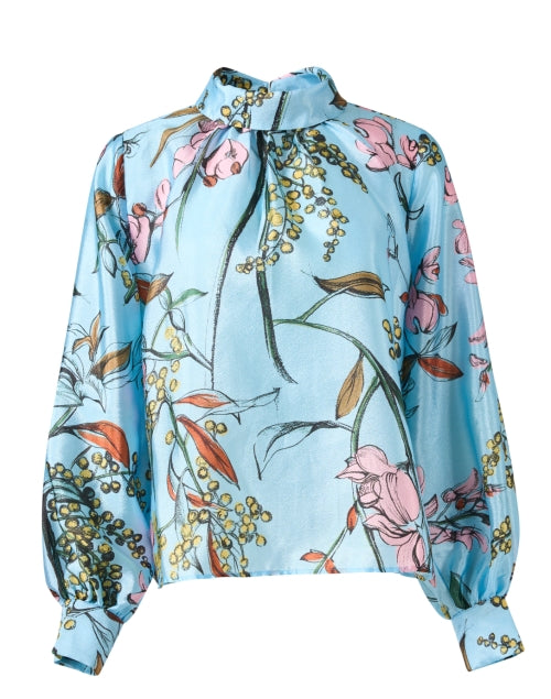 Blue Floral Print Top