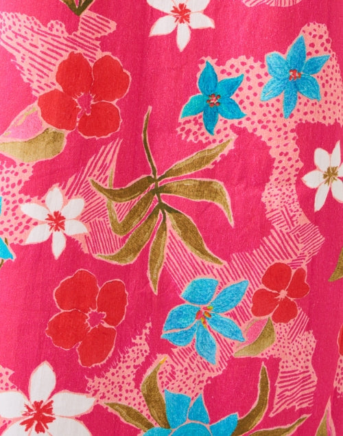 Pink Floral Shirt Dress