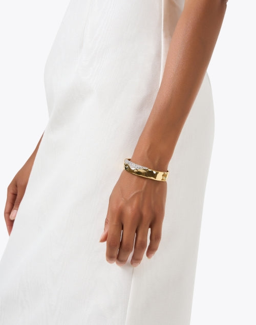 Solanales Gold Crystal Cuff Bracelet