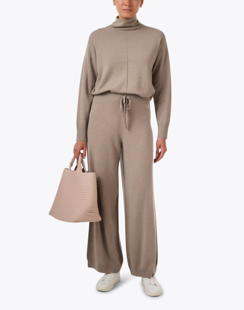 Scrivia Taupe Wool Cashmere Sweater