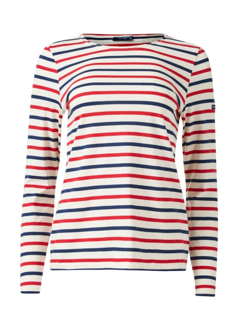 Minquidame Navy and Red Striped Cotton Top