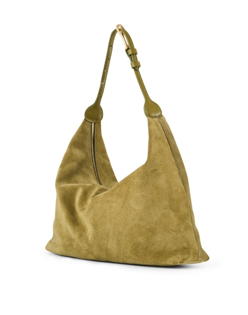Pillow Green Suede Shoulder Bag