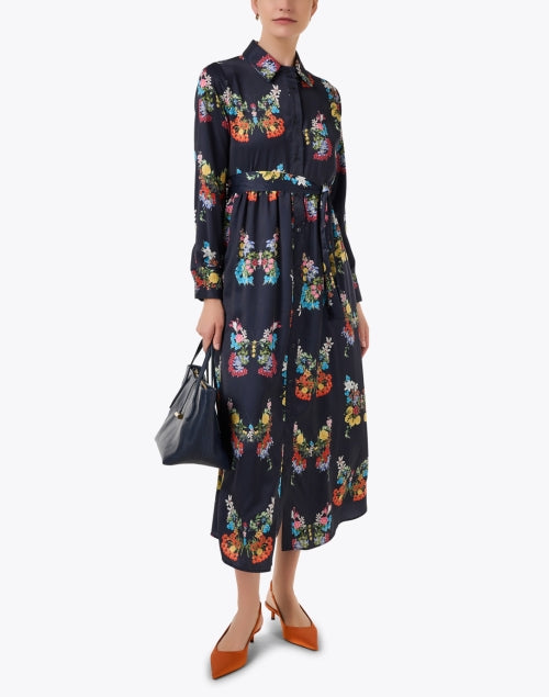 Amira Navy Butterfly Print Dress