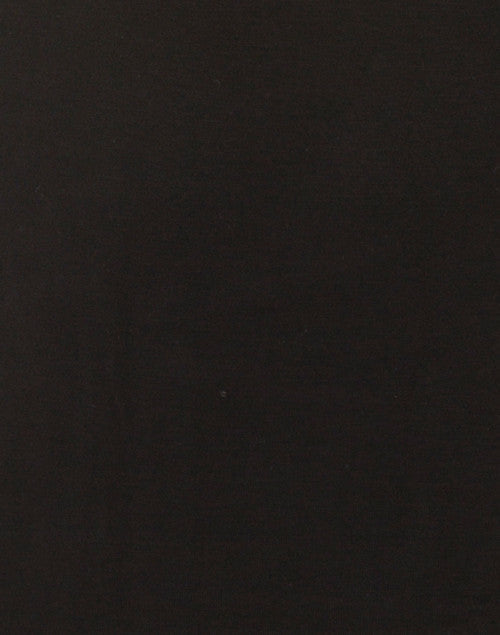 Black Scoop Neck Elbow Sleeve Stretch Viscose Top